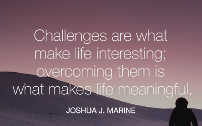 Challenges are what make life interesting, overcoming them is what makes life meaningful